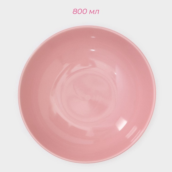 Набор тарелок керамических Доляна &laquo;Пастель&raquo;, 18 предметов: 6 тарелок d=19 см, 6 тарелок d=27 см, 6 мисок d=19 см, цвет розовый