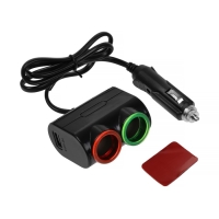 Разветвитель прикуривателя TORSO, 12-24 В, провод 50 см Разветвитель прикуривателя TORSO, 12-24 В, провод 50 см