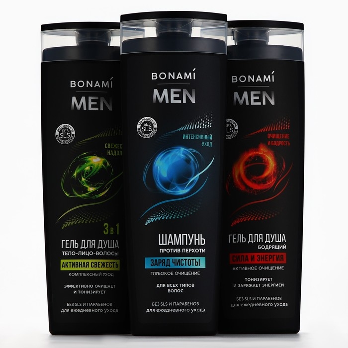 Гель для душа бодрящий For men, сила и энергия, 400 мл, BONAMI Гель для душа бодрящий For men, сила и энергия, 400 мл, BONAMI