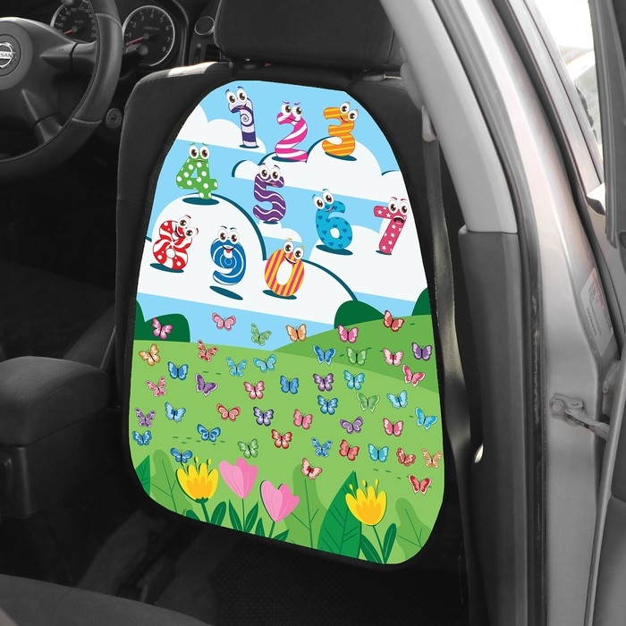 Накидка на сиденье автомобильное Cartage Веселые цифры, ПВХ, 60 х 45 см, европодвес Накидка на сиденье автомобильное Cartage Веселые цифры, ПВХ, 60 х 45 см, европодвес