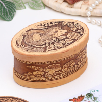 Шкатулка «Ёжик - чудак», овал, 12×8,5×6,5 см, береста Шкатулка «Ёжик - чудак», овал, 12×8,5×6,5 см, береста