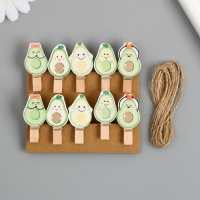 Декор для творчества дерево "Прищепка. Авокадо" набор 10 шт 3,8х1,9х1,2 см Декор для творчества дерево "Прищепка. Авокадо" набор 10 шт 3,8х1,9х1,2 см