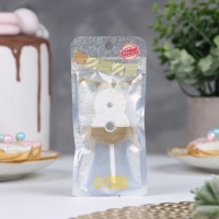 Свеча в торт "Манхеттен", цифра "8", белая с золотом, 5 см Свеча в торт "Манхеттен", цифра "8", белая с золотом, 5 см