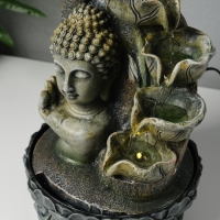 Фонтан настольный от сети, подсветка "Будда на ладони" серый 20,5х20,5х27 см Фонтан настольный от сети, подсветка "Будда на ладони" серый 20,5х20,5х27 см