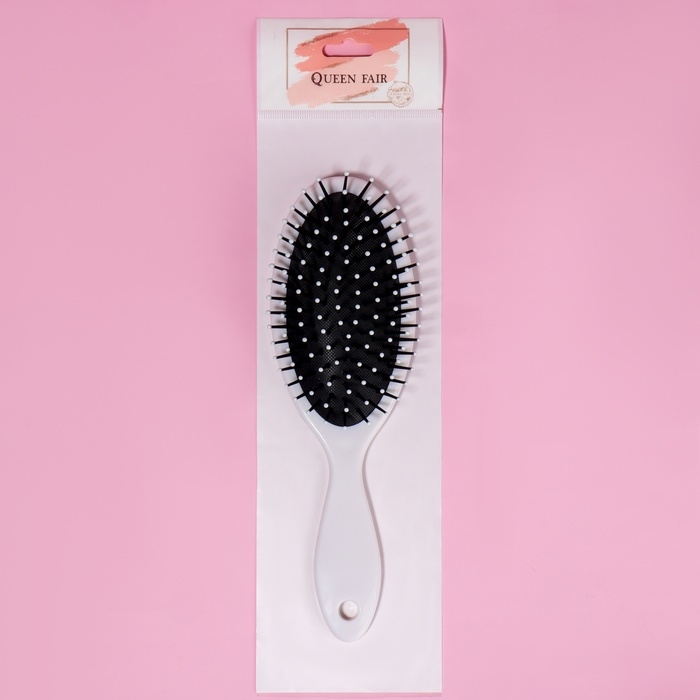 Расчёска массажная, 7 &times; 22 см, цвет белый