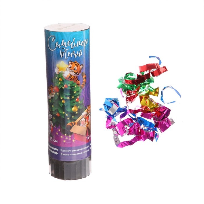 Новогодняя хлопушка пружинная поворотная &laquo;Семейного тепла&raquo;, 15см