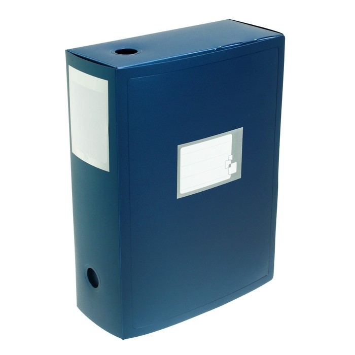 Папка-короб архивная А4 Calligrata, корешок 100 мм, пластик, вырубная застежка, синяя, до 900 листов Папка-короб архивная А4 Calligrata, корешок 100 мм, пластик, вырубная застежка, синяя, до 900 листов