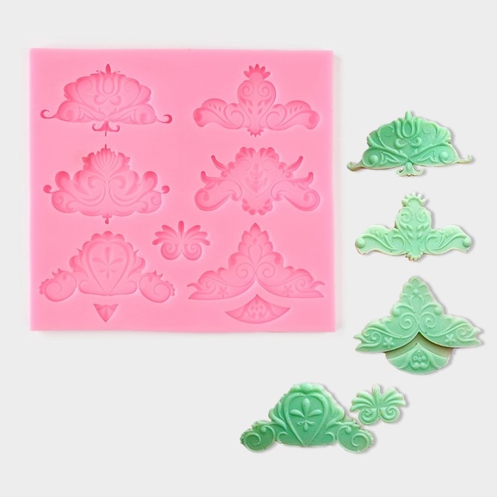 Молд &laquo;Валери&raquo;, силикон, 13,6&times;12,6&times;0,8 см, цвет розовый