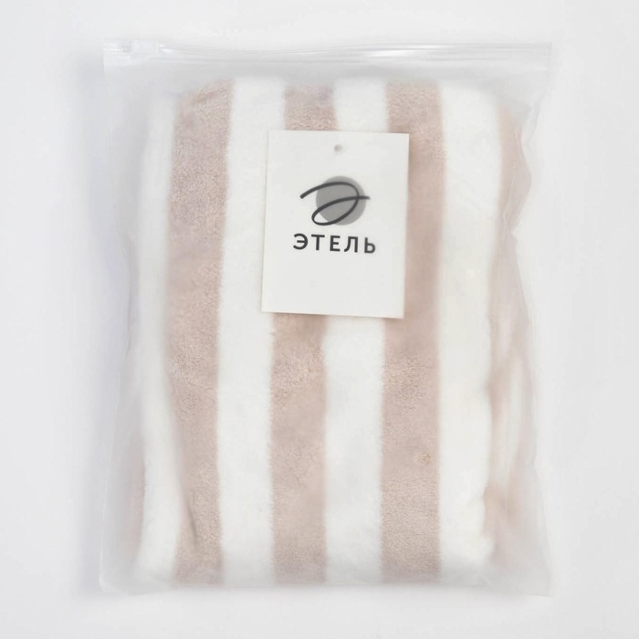 Чалма для сушки волос Этель &laquo;Полоски&raquo;, цв.фиолетовый, 65*25 см, 100% п/э