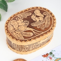 Шкатулка «Белки», береста Шкатулка «Белки», береста