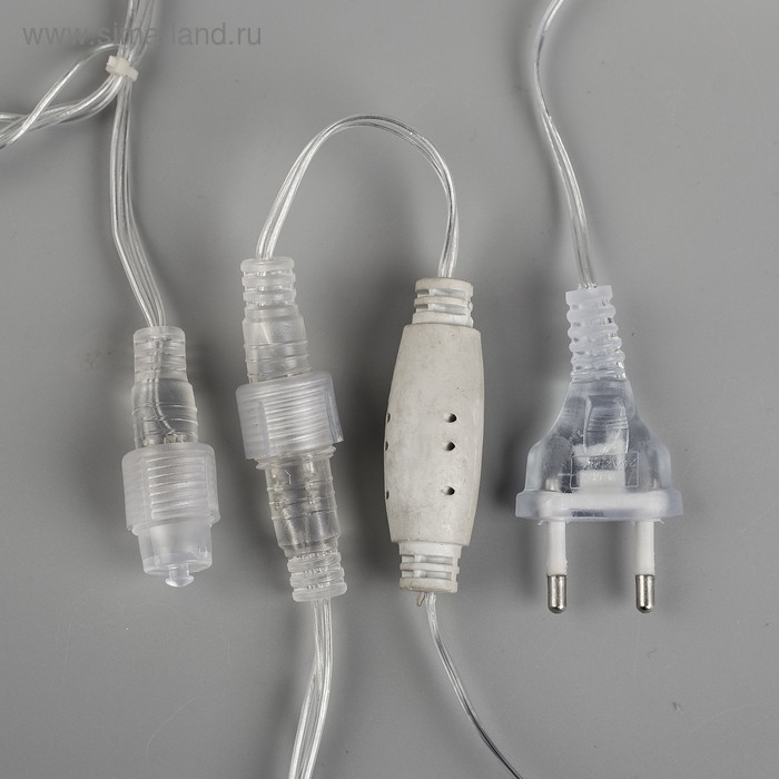 Гирлянда &laquo;Бахрома&raquo; 3 &times; 0.6 м, IP44, УМС, прозрачная нить, 160 LED, свечение жёлтое, мерцание белым, 220 В