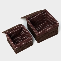 Набор интерьерных корзин ручной работы с крышкой LaDо́m, 2 шт, размер: 20&times;20&times;15 см, 25&times;25&times;18 см