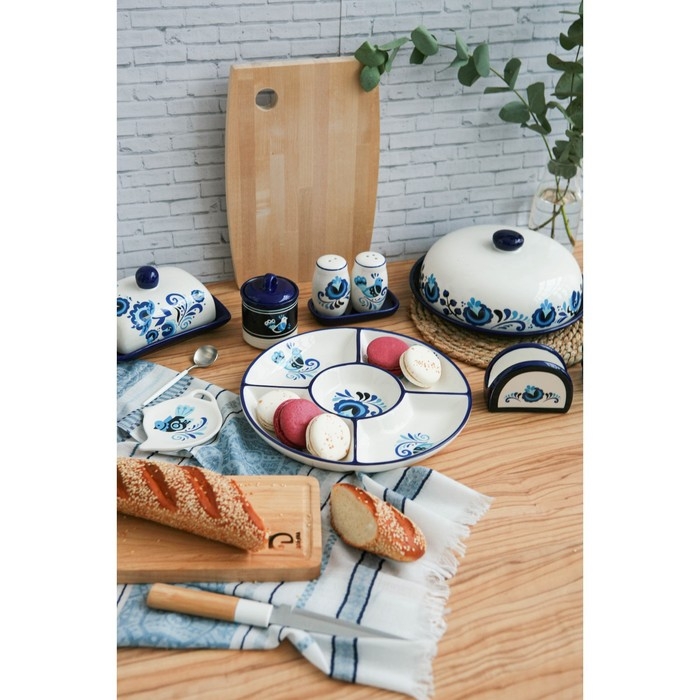 Менажница 5 ячеек Доляна &laquo;Свиристель&raquo;, d=26 см, цвет белый