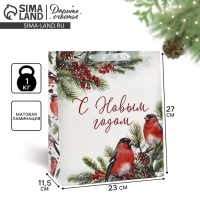 Пакет подарочный новогодний ламинированный &laquo;Снегири&raquo;, ML 23 х 27 х 11.5 см , Новый год
