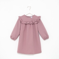Платье для девочки с рюшей KAFTAN "Basic line", размер 32 (110-116), цвет сиреневый