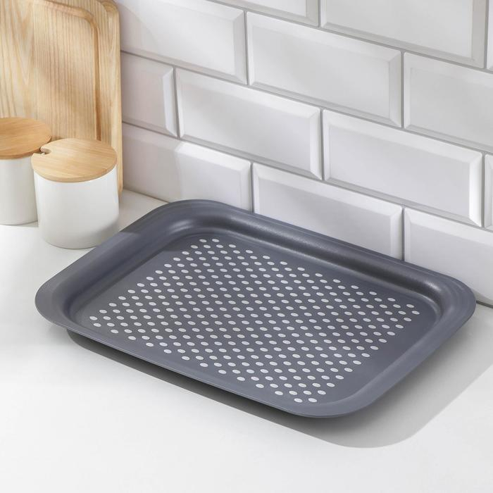 Поднос с антискользящим покрытием, 36,5&times;27 см, цвет МИКС