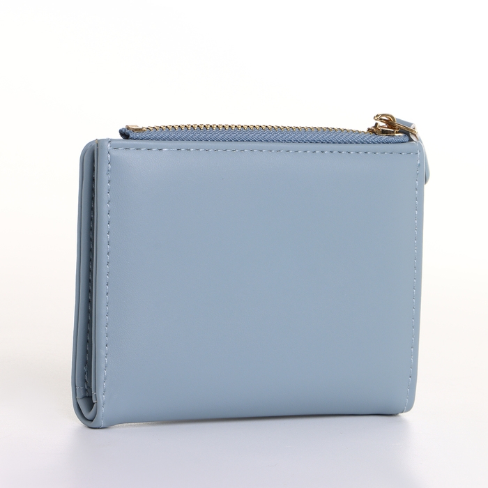 Кошелёк женский на кнопке, цвет голубой Кошелёк женский на кнопке, цвет голубой