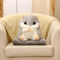 Мягкая игрушка &laquo;Хомяк&raquo; с пледом, 30 см, цвет серый