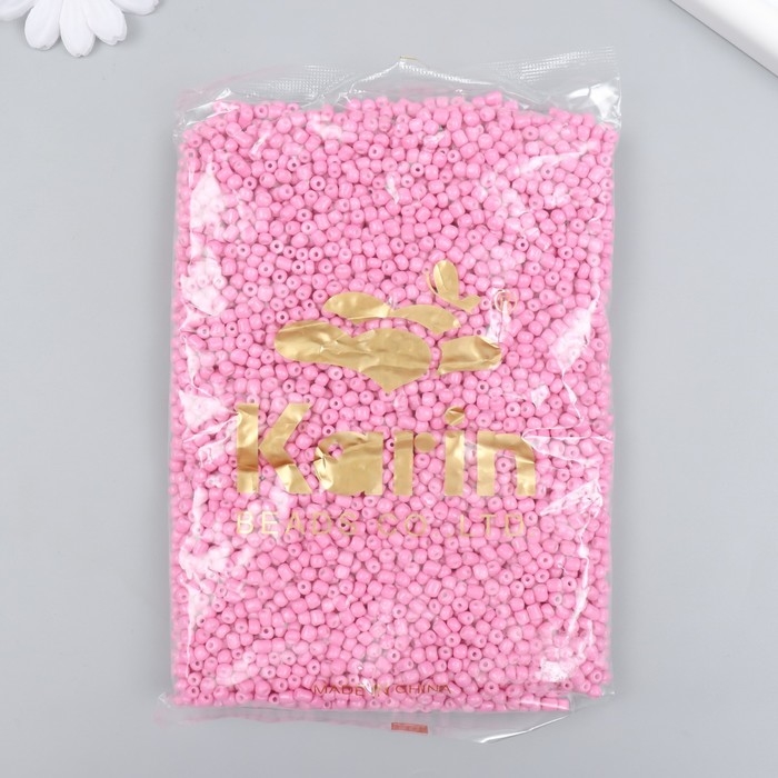 Бисер стекло 6/0 "Светло-розовый" яркий 450 гр