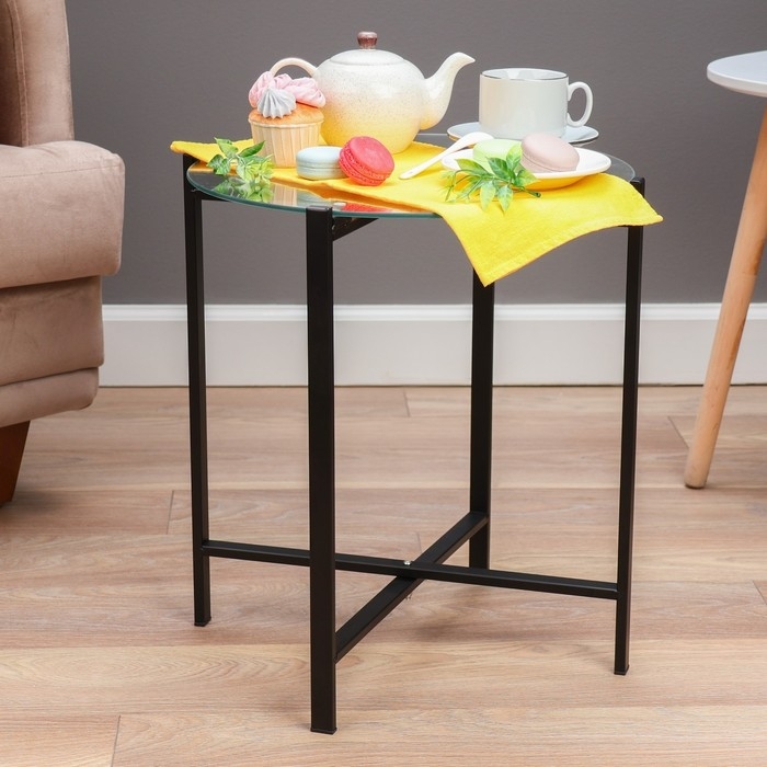 Кофейный столик "Фогот" YS-8526B, черный 42х46 см