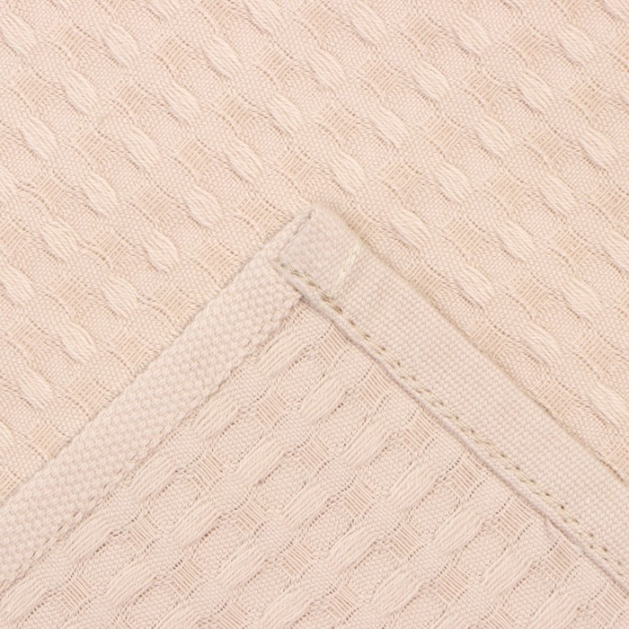 Набор кухонных полотенец Доляна, цвет бежевый, 35х60см-2шт, 100% хл, крупная вафля, 220 гр/м2