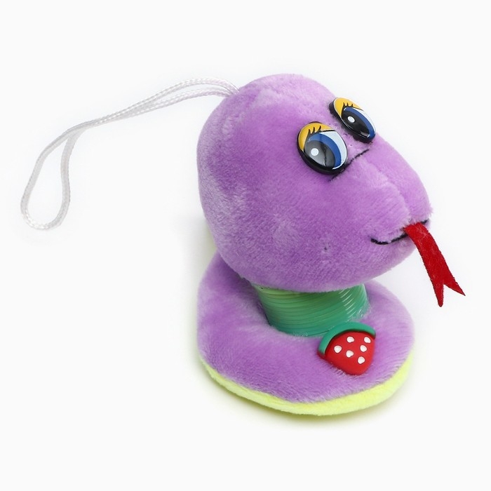 Новый год! Мягкая игрушка &laquo;Змейка с пружиной&raquo; на подвесе, 9 см, цвет МИКС