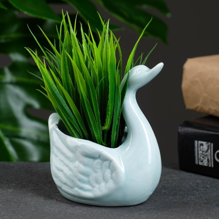 Горшок "Лебеди" 9х5х7см, МИКС