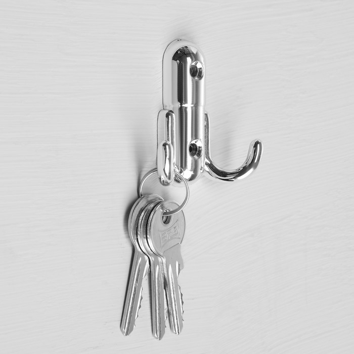 Крючок-вешалка № 8, цвет хром глянец, 100 шт. Крючок-вешалка № 8, цвет хром глянец, 100 шт.