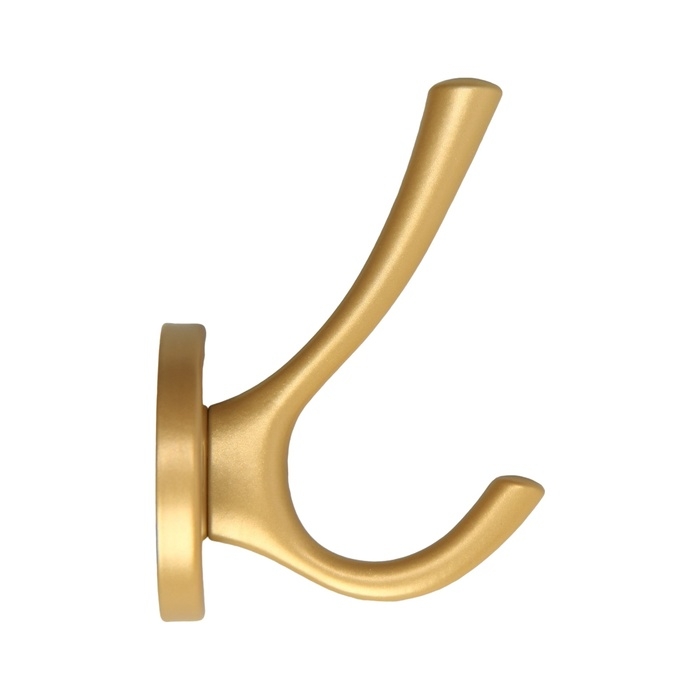 Крючок мебельный CAPPIO SIMPLE, двухрожковый, матовое золото
