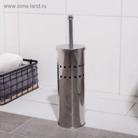 Ёршик для унитаза с подставкой, 10&times;10&times;37 см, цвет хром