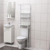 Стеллаж над унитазом со штангой для сушки, 47×25×175 см, цвет белый Стеллаж над унитазом со штангой для сушки, 47×25×175 см, цвет белый