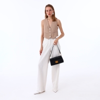 Сумка женская TEXTURA, средний размер, цвет чёрный