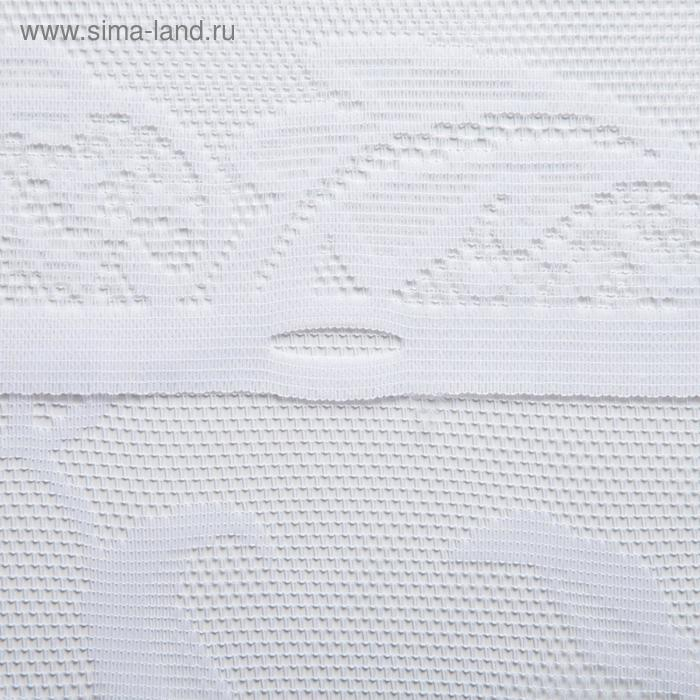 Тюль на кухню без шторной ленты 80х175 см, цвет белый, 100% полиэстер