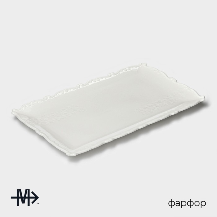 Блюдо фарфоровое сервировочное Magistro Kingdom, 38,5&times;23,5&times;2,5 см