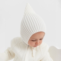 Шапка вязаная детская MINAKU, цвет белый, размер 42-44 Шапка вязаная детская MINAKU, цвет белый, размер 42-44