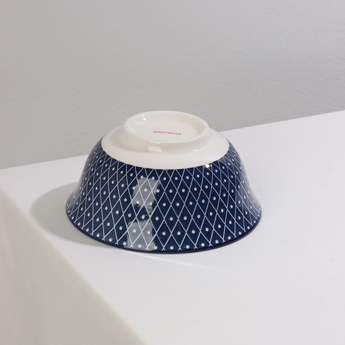 Салатник керамический Доляна &laquo;Бодом&raquo;, 340 мл, d=12 см, цвет синий