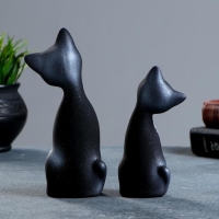 Фигура "Love Коты ушастые" 6х7х17см черные/серебро (набор 2шт)