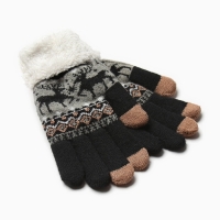 Перчатки женские на иск.меху MINAKU 22 см черный