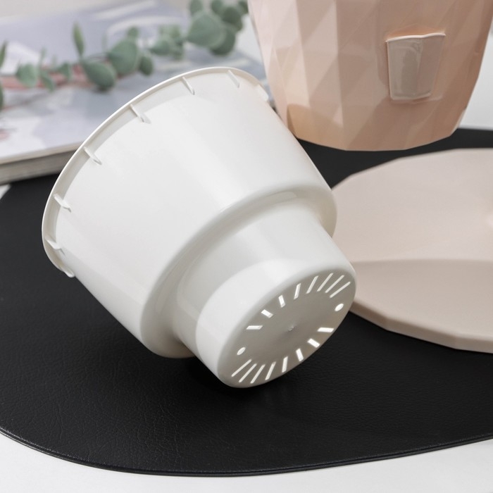 Кашпо многоярусное Ruby &laquo;Каскад&raquo;, 3 шт, 1 л, цвет пудровый