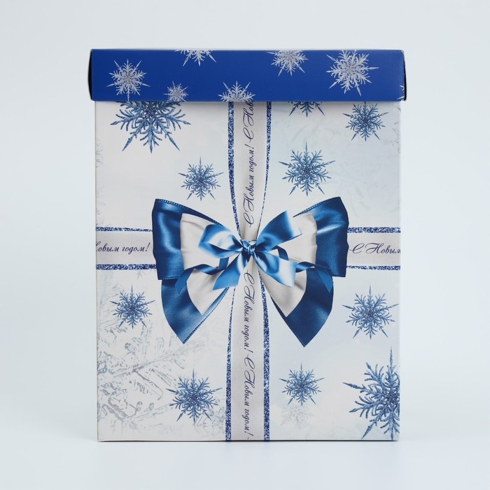 Подарочная коробка новогодняя складная с 3D эффектом &laquo;Снежный вальс&raquo;, 18 х 14 х 23 см, Новый год