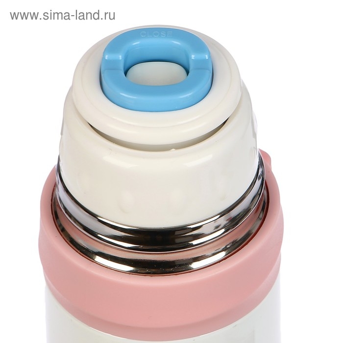 Термос, 500 мл, Гильза Термос, 500 мл, Гильза "Фламинго", с кружкой, сохраняет тепло 12 ч, 6.5 х 24 см, микс