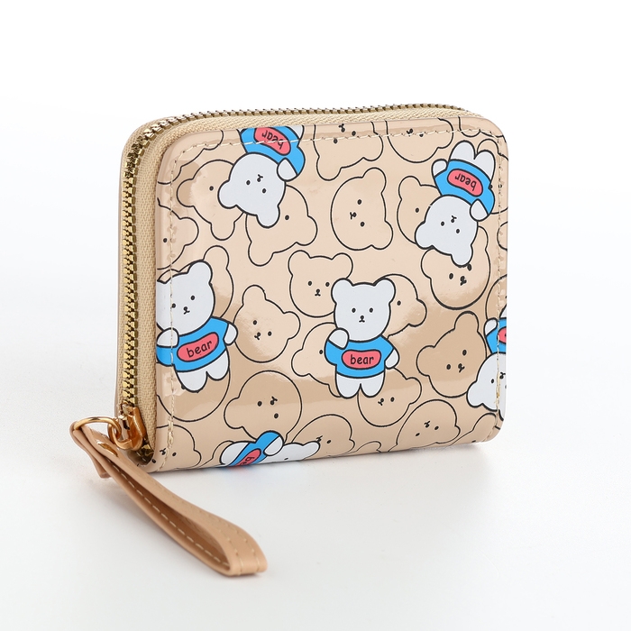 Кошелёк детский на молнии, цвет бежевый Кошелёк детский на молнии, цвет бежевый
