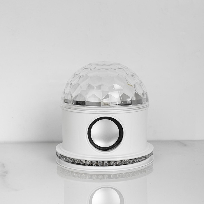 Световой прибор &laquo;Вокруг сферы&raquo; 12 см, динамик, свечение RGB, 220 В, белый