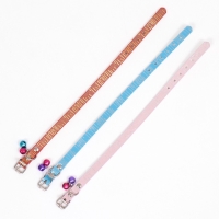 Ошейник "Блестящая полоса", искусственная кожа, 31 х 1 см, микс цветов Ошейник "Блестящая полоса", искусственная кожа, 31 х 1 см, микс цветов