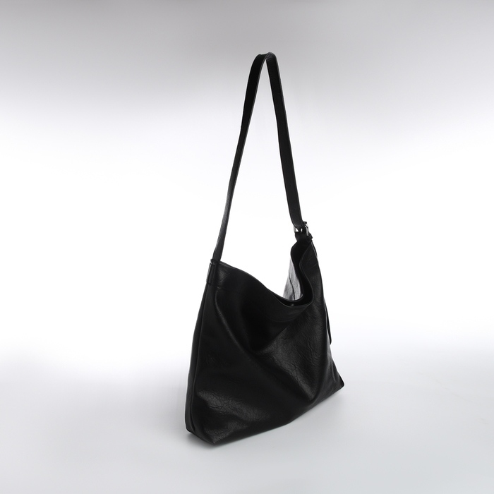 Сумка-мешок женская, на магните, косметичка, цвет чёрный