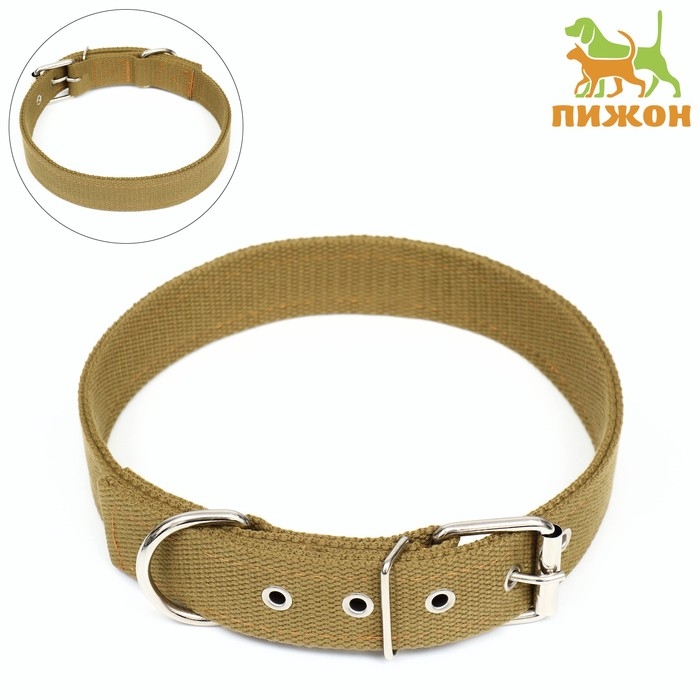 Ошейник брезентовый двухслойный, 72 х 3,5 см, песочный Ошейник брезентовый двухслойный, 72 х 3,5 см, песочный