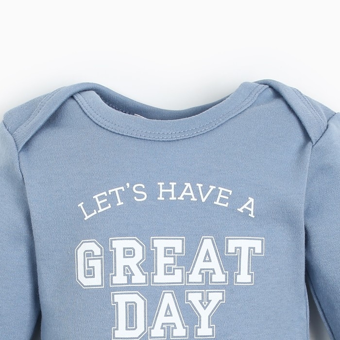 Боди с длинным рукавом Крошка Я Street style, рост 68-74 см, цвет голубой