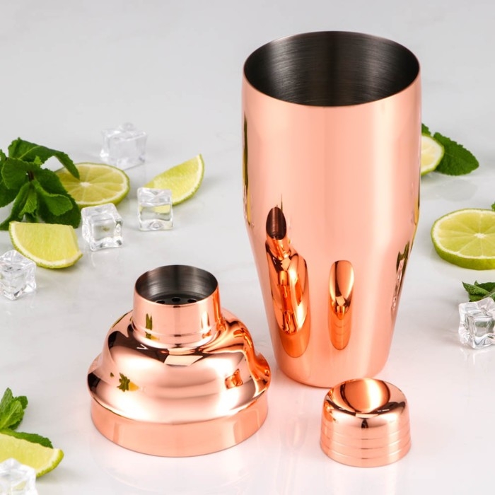 Шейкер из нержавеющей стали, 700 мл, цвет медный Шейкер из нержавеющей стали, 700 мл, цвет медный