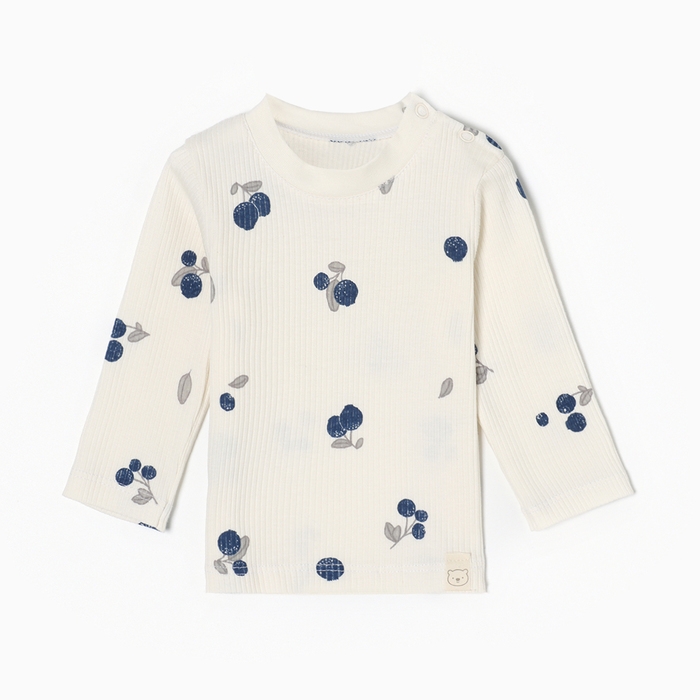 Футболка с дл. рукавом Крошка Я Blueberry р. 68-74, молочный Футболка с дл. рукавом Крошка Я Blueberry р. 68-74, молочный