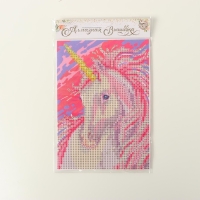 Алмазная мозаика с частичным заполнением на холсте «Единорог», 15 х 21 см Алмазная мозаика с частичным заполнением на холсте «Единорог», 15 х 21 см